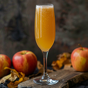 Low-Carb Apple Cider Mimosa cocktail